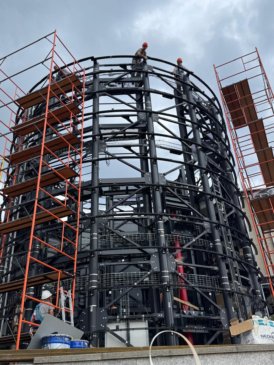 Конструкции шахты информационного центра, парк Зарядье